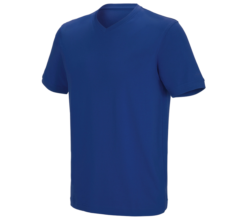 Themen: e.s. T-Shirt cotton stretch V-Neck + kornblau