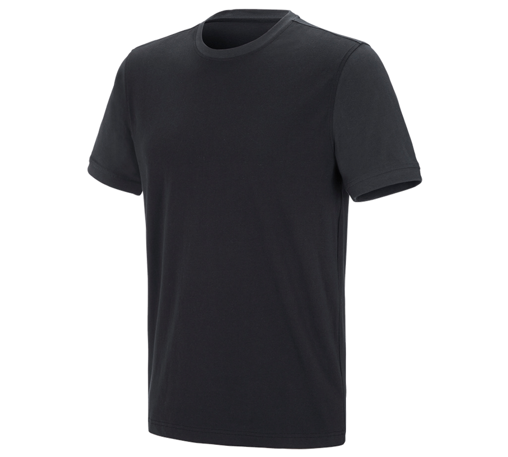 Shirts & Co.: e.s. T-Shirt cotton stretch bicolor + schwarz/graphit