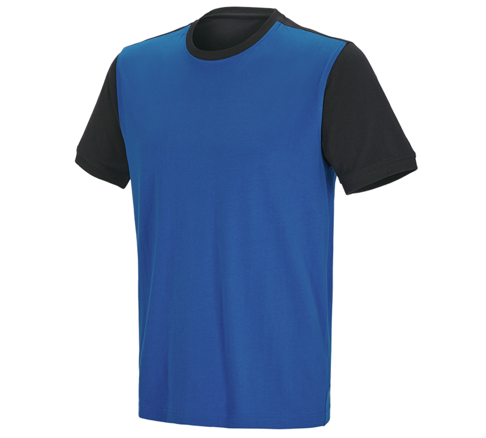 Shirts, Pullover & more: e.s. T-shirt cotton stretch bicolor + gentian blue/graphite