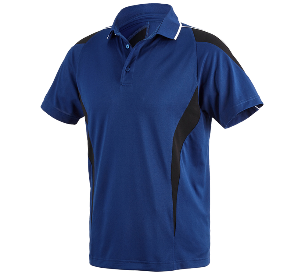 Hauts: e.s. Polo-shirt fonctionnel poly Silverfresh + bleu royal/noir