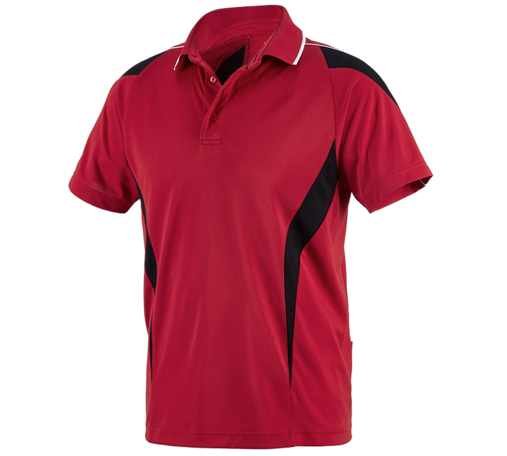 Shirts & Co.: e.s. Funktions Polo-Shirt poly Silverfresh + rot/schwarz