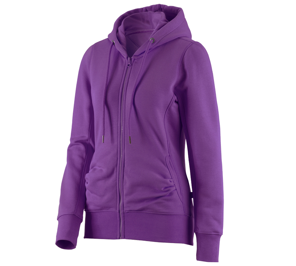 Topics: e.s. Hoody sweatjacket poly cotton, ladies' + violet