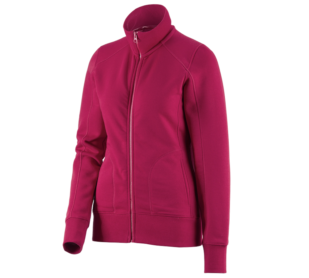 Topics: e.s. Sweat jacket poly cotton, ladies' + berry