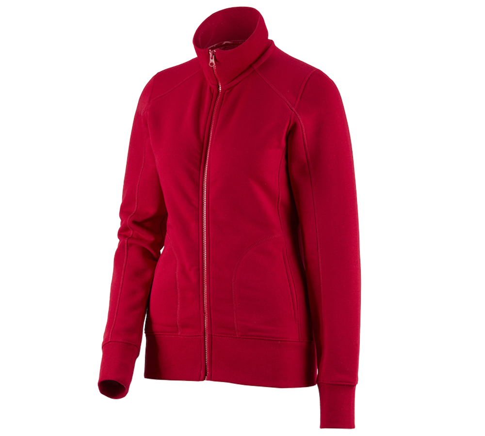 Topics: e.s. Sweat jacket poly cotton, ladies' + fiery red