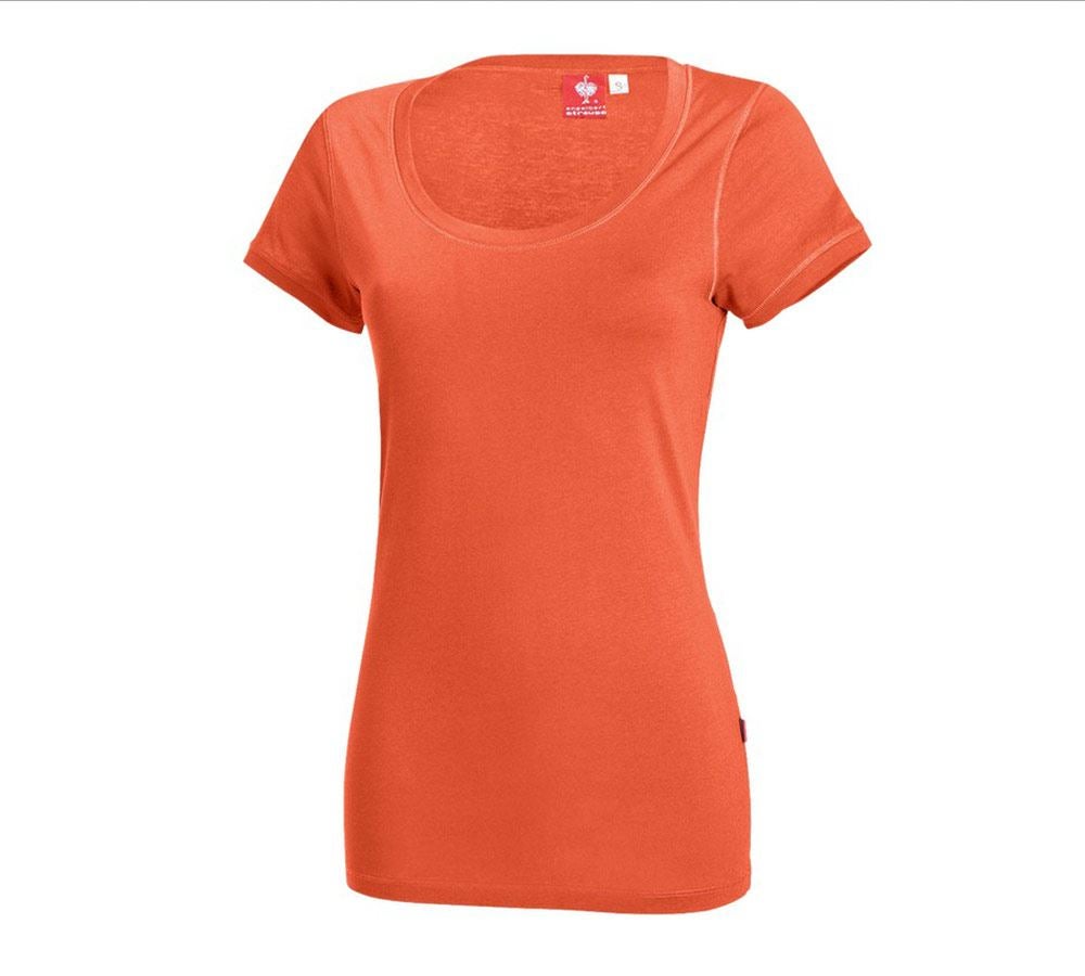 Shirts & Co.: e.s. Long-Shirt cotton, Damen + nektarine