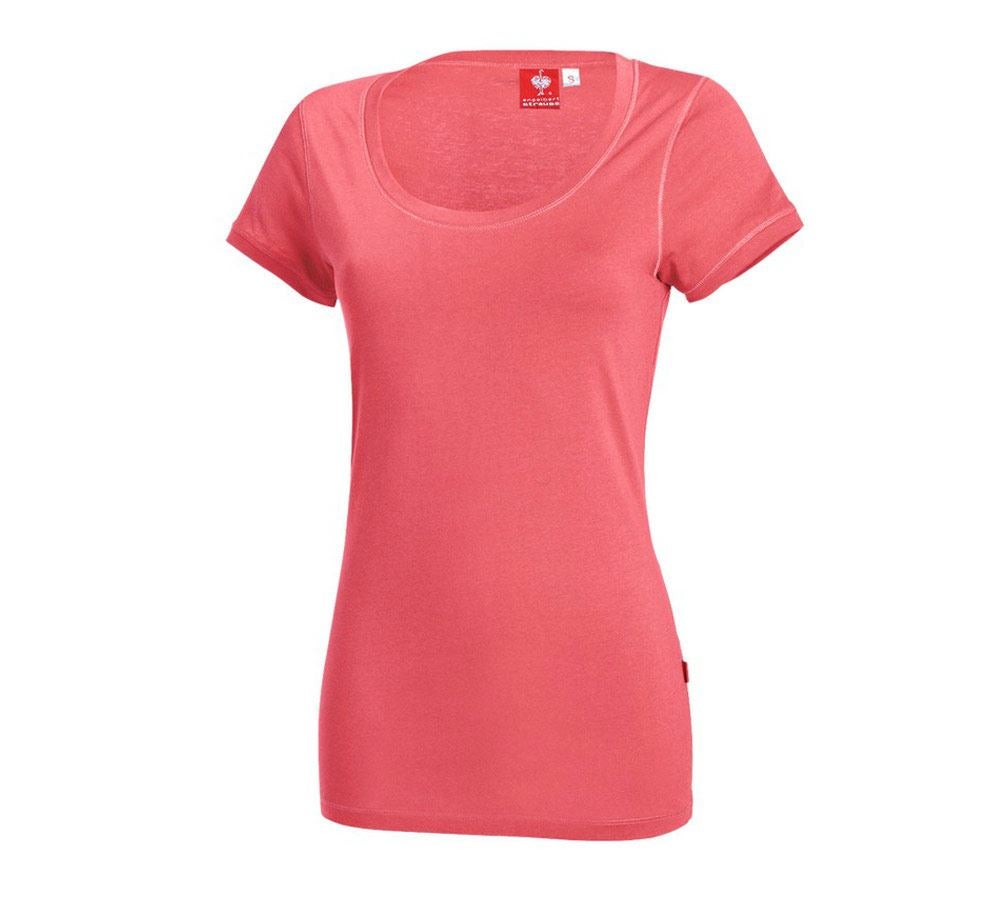 Themen: e.s. Long-Shirt cotton, Damen + koralle