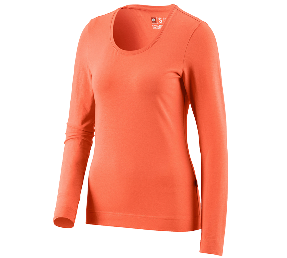 Shirts, Pullover & more: e.s. Long sleeve cotton stretch, ladies' + nectarine