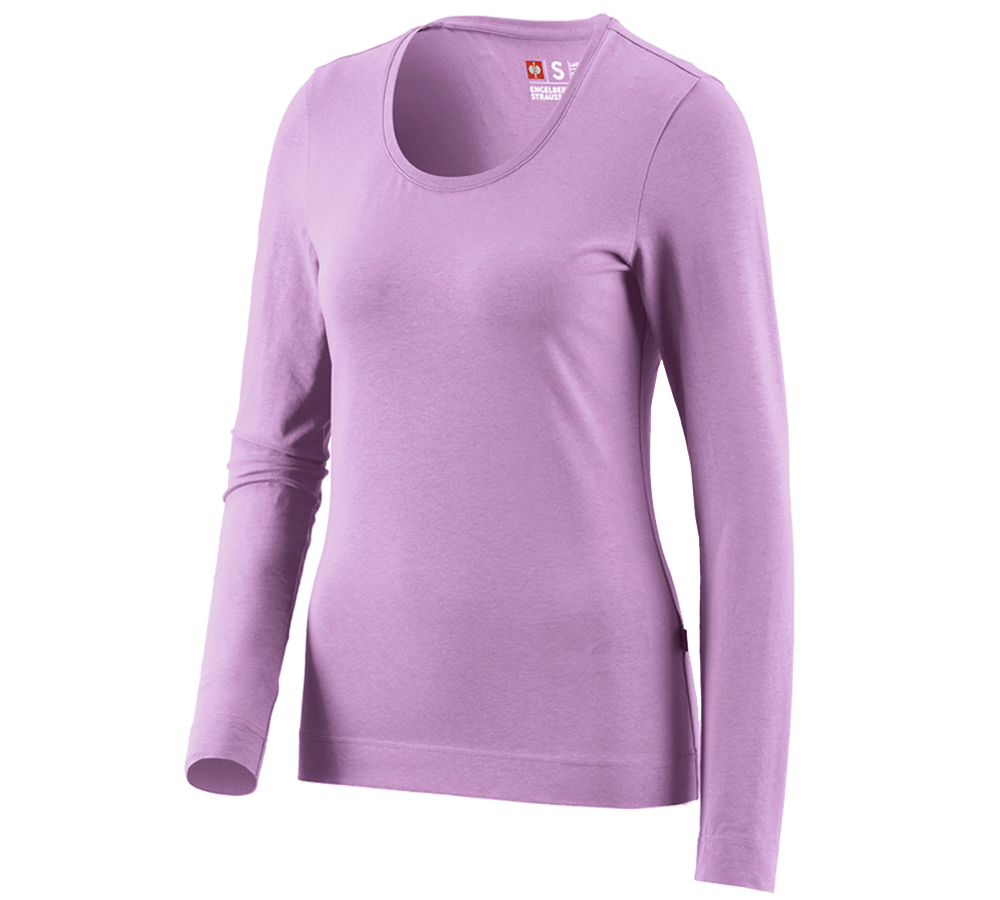 Shirts, Pullover & more: e.s. Long sleeve cotton stretch, ladies' + lavender