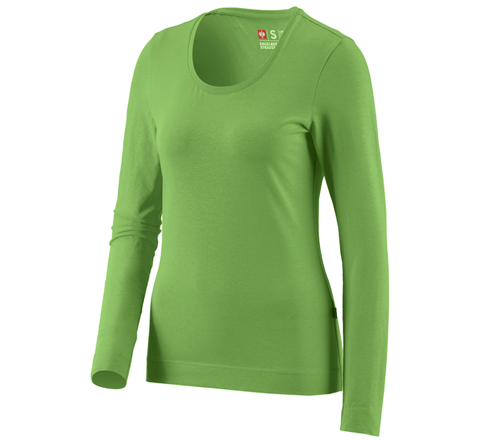 Shirts, Pullover & more: e.s. Long sleeve cotton stretch, ladies' + seagreen