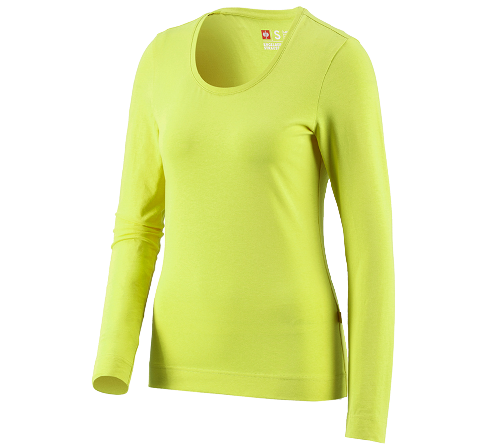 Shirts, Pullover & more: e.s. Long sleeve cotton stretch, ladies' + maygreen