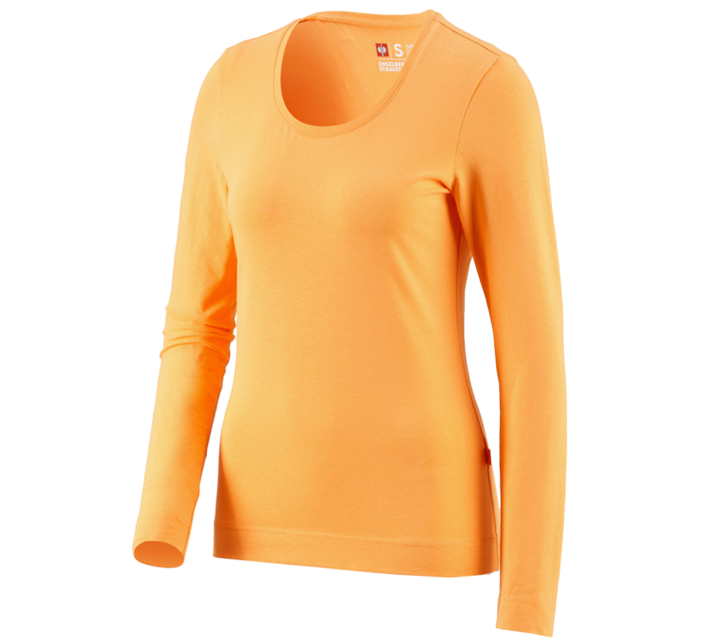 Shirts, Pullover & more: e.s. Long sleeve cotton stretch, ladies' + lightorange