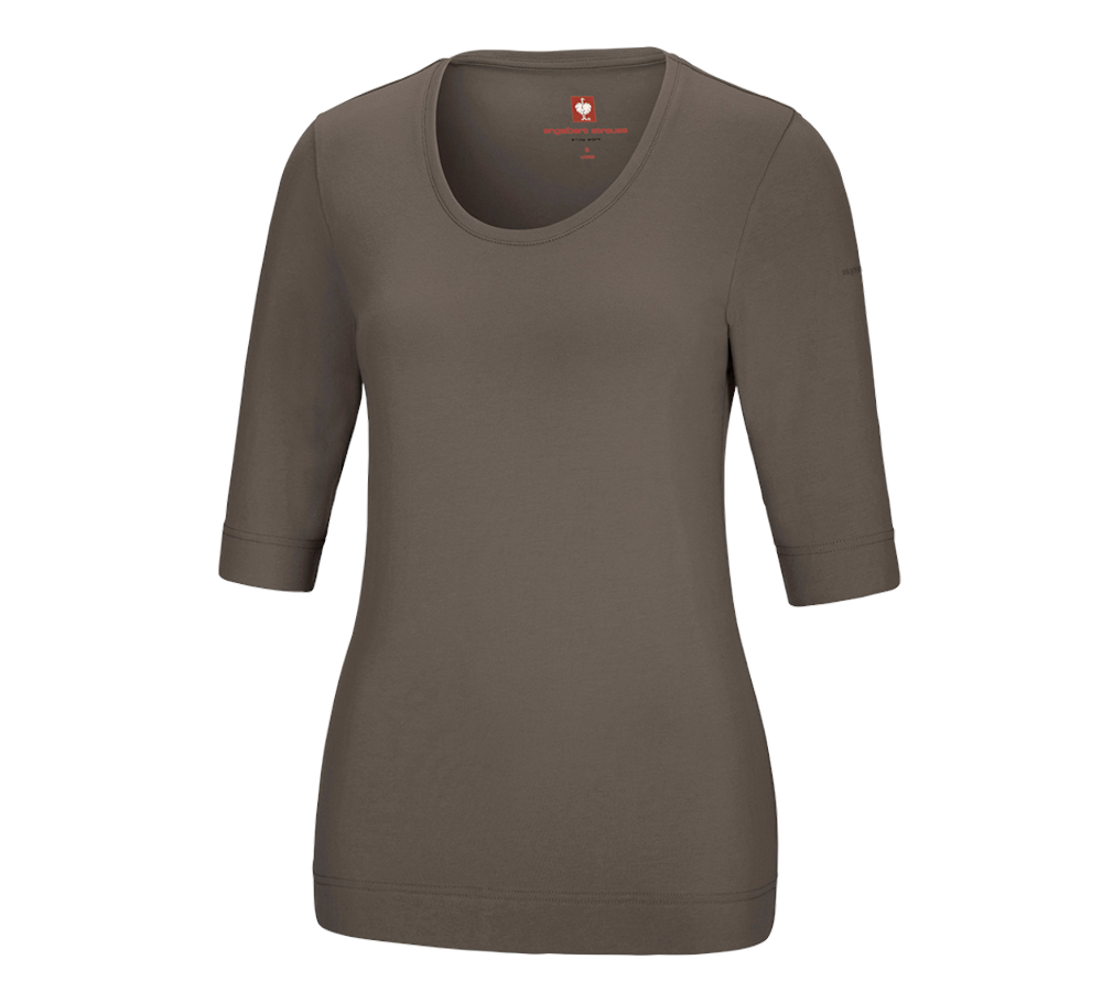 Shirts, Pullover & more: e.s. Shirt 3/4 sleeve cotton stretch, ladies' + stone