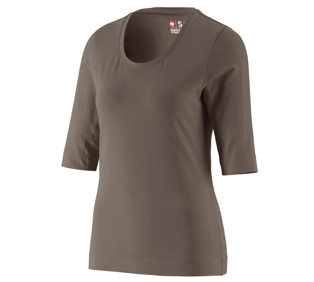 Shirts, Pullover & more: e.s. Shirt 3/4 sleeve cotton stretch, ladies' + stone