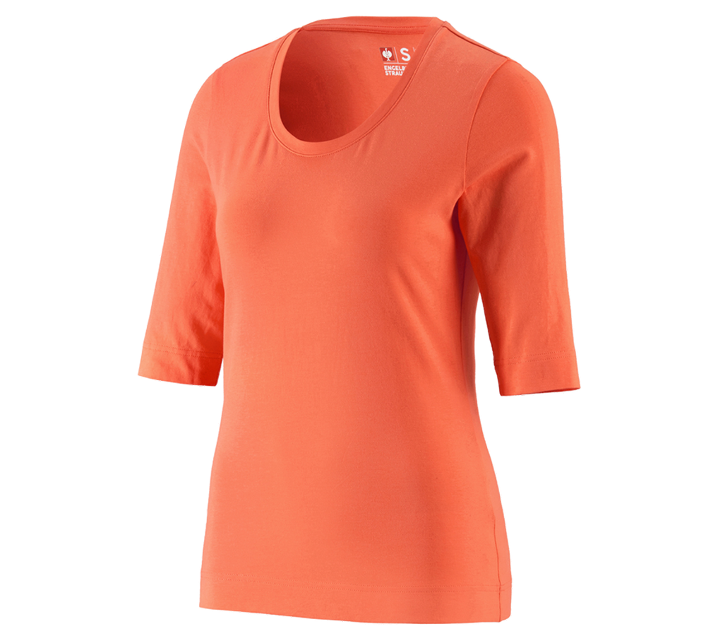 Shirts, Pullover & more: e.s. Shirt 3/4 sleeve cotton stretch, ladies' + nectarine