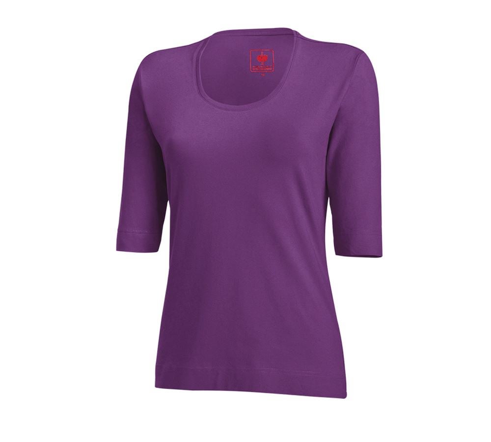 Themen: e.s. Shirt 3/4-Arm cotton stretch, Damen + violett