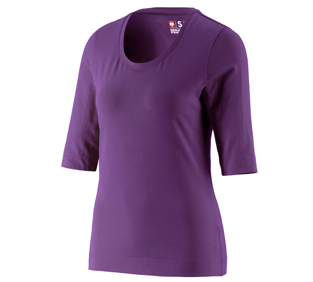 Thèmes: e.s. Shirt à manches 3/4 cotton stretch, femmes + violet