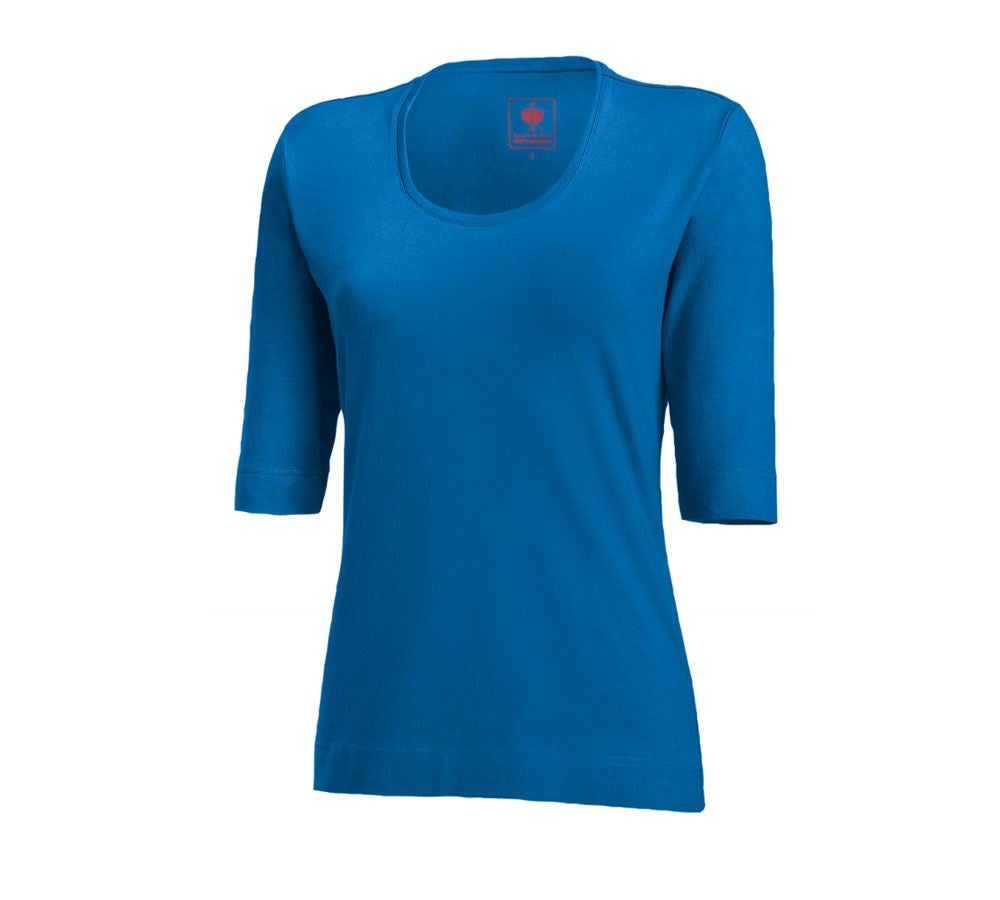 Shirts, Pullover & more: e.s. Shirt 3/4 sleeve cotton stretch, ladies' + gentian blue