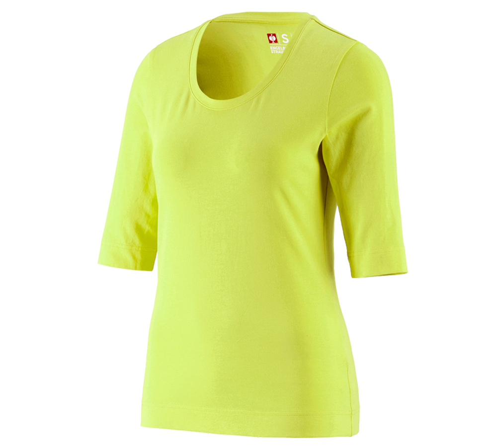 Installateurs / Plombier: e.s. Shirt à manches 3/4 cotton stretch, femmes + vert mai