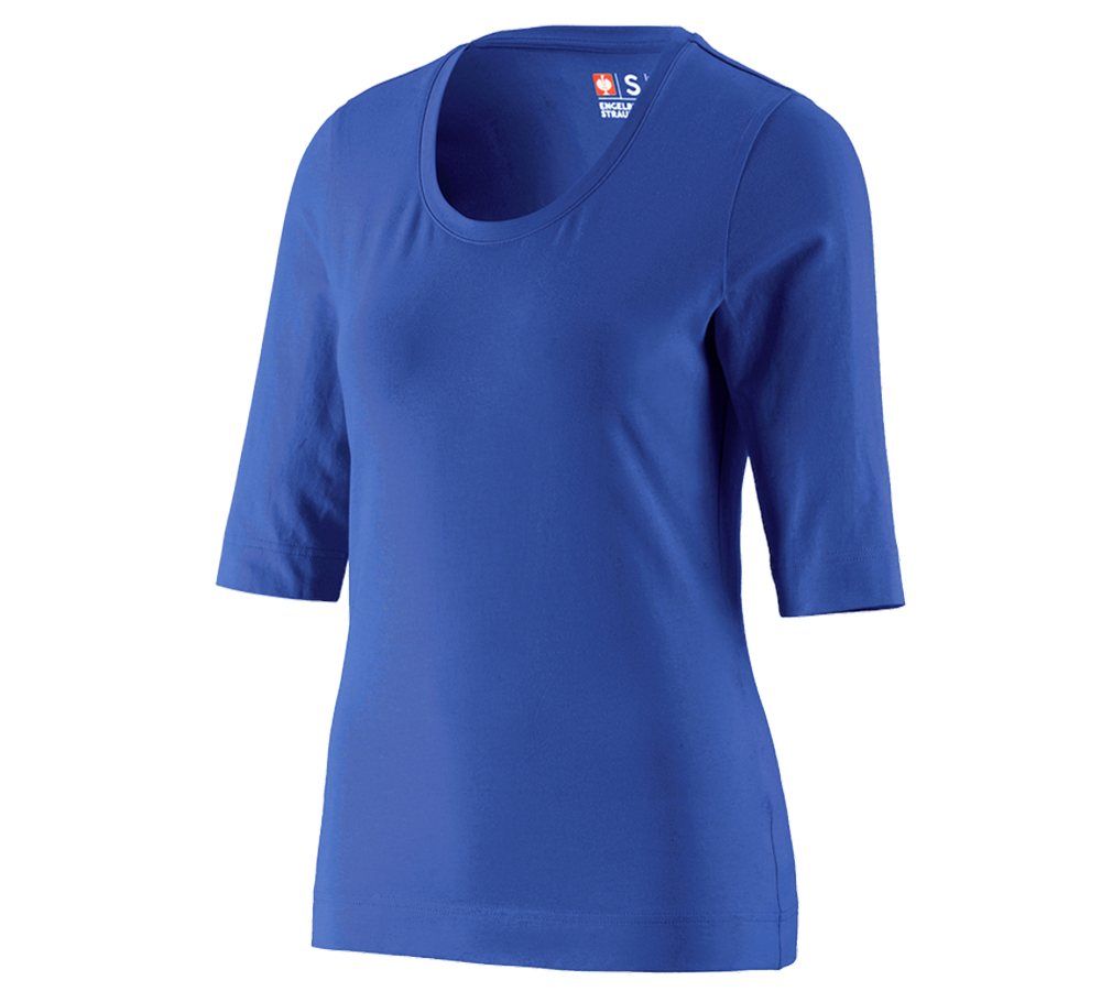 Galabau / Forst- und Landwirtschaft: e.s. Shirt 3/4-Arm cotton stretch, Damen + kornblau