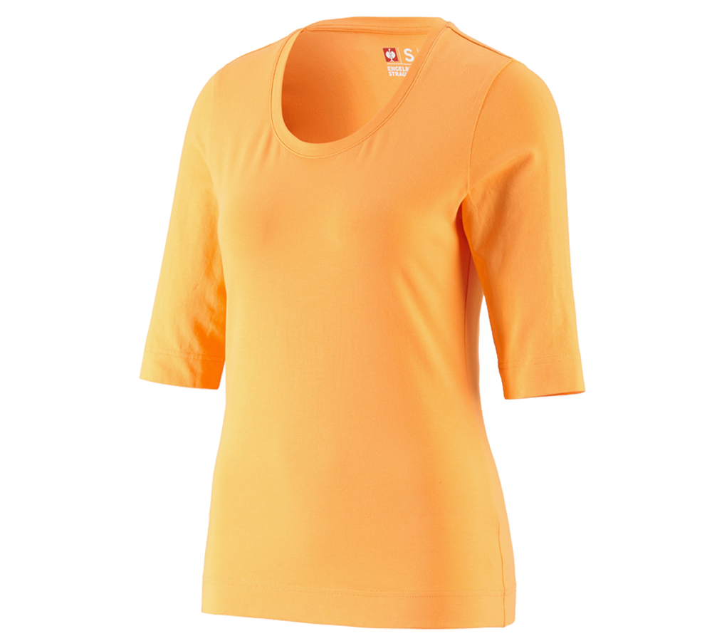 Installateurs / Plombier: e.s. Shirt à manches 3/4 cotton stretch, femmes + orange clair