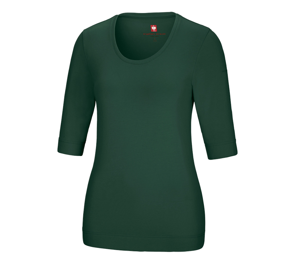 Shirts, Pullover & more: e.s. Shirt 3/4 sleeve cotton stretch, ladies' + green