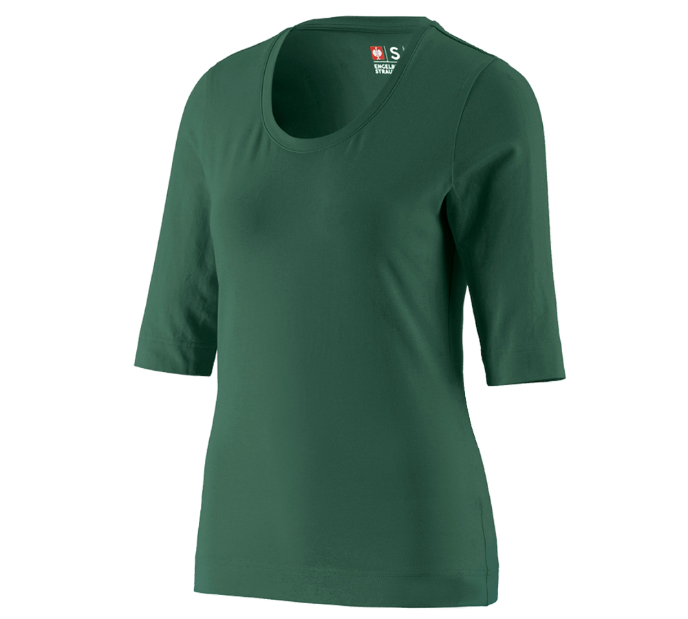 Horti-/ Sylvi-/ Agriculture: e.s. Shirt à manches 3/4 cotton stretch, femmes + vert