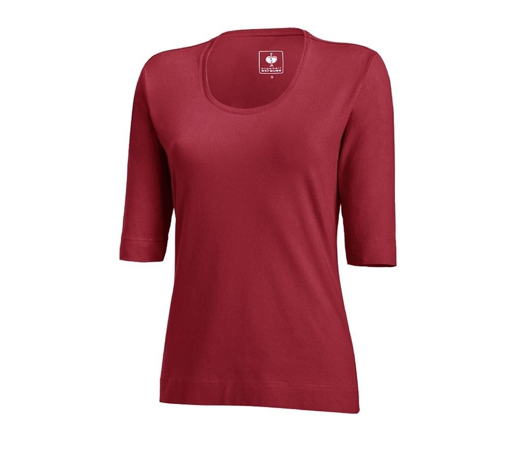 Shirts & Co.: e.s. Shirt 3/4-Arm cotton stretch, Damen + bordeaux