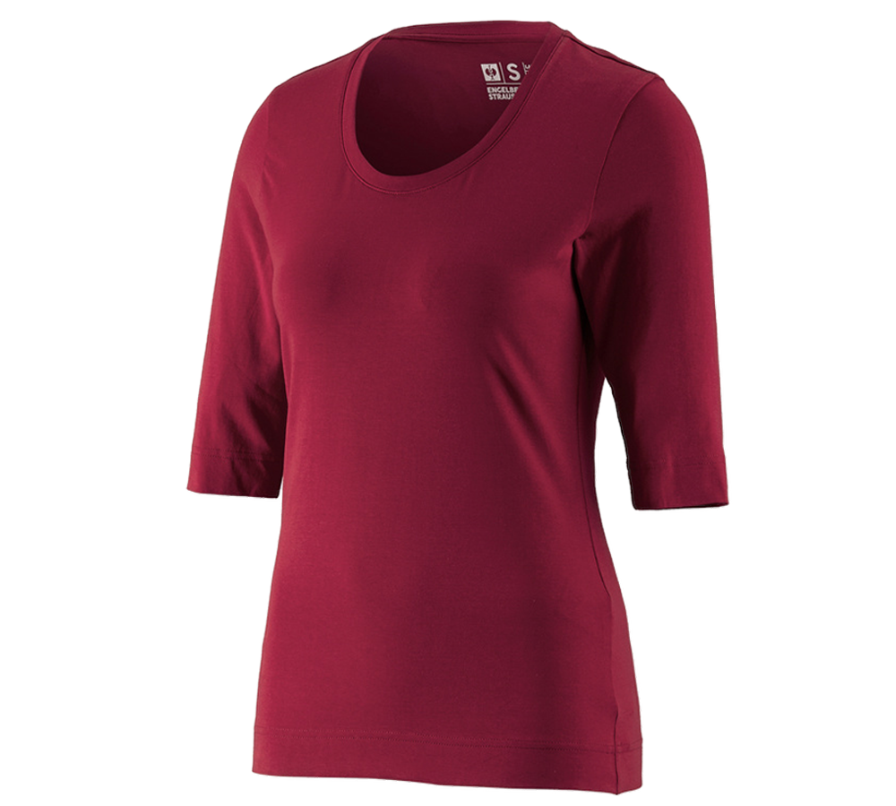 Shirts & Co.: e.s. Shirt 3/4-Arm cotton stretch, Damen + bordeaux