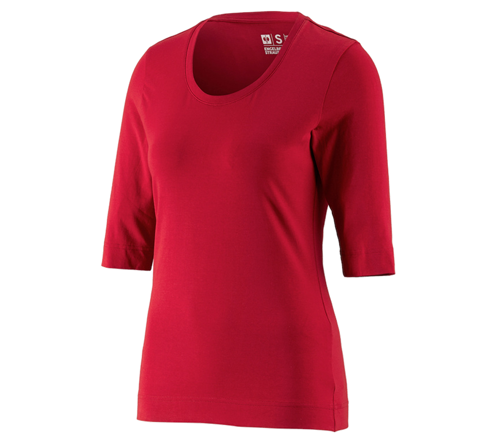 Topics: e.s. Shirt 3/4 sleeve cotton stretch, ladies' + fiery red