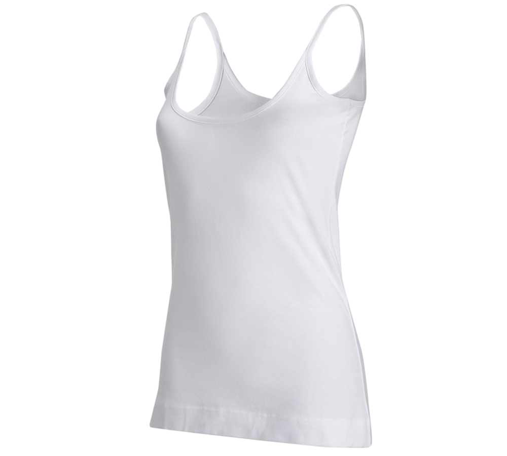 Shirts, Pullover & more: e.s. Spaghetti top cotton stretch, ladies' + white