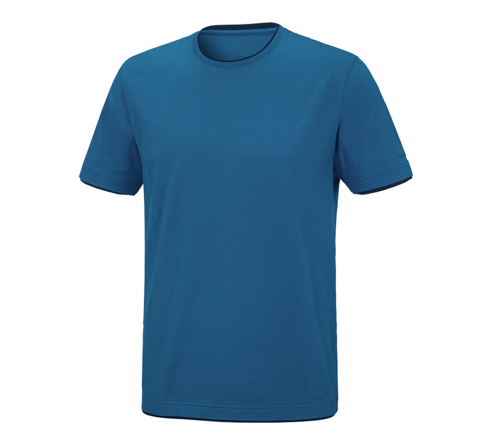 Shirts & Co.: e.s. T-Shirt cotton stretch Layer + atoll/dunkelblau