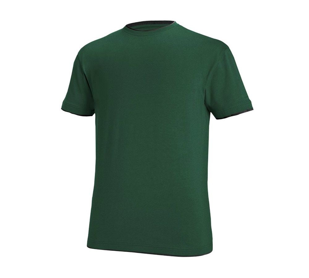 Shirts & Co.: e.s. T-Shirt cotton stretch Layer + grün/schwarz