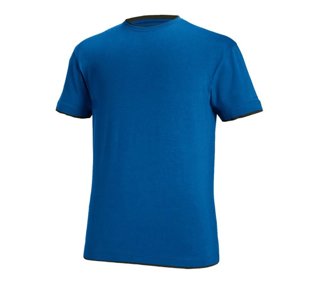 Themen: e.s. T-Shirt cotton stretch Layer + enzianblau/graphit