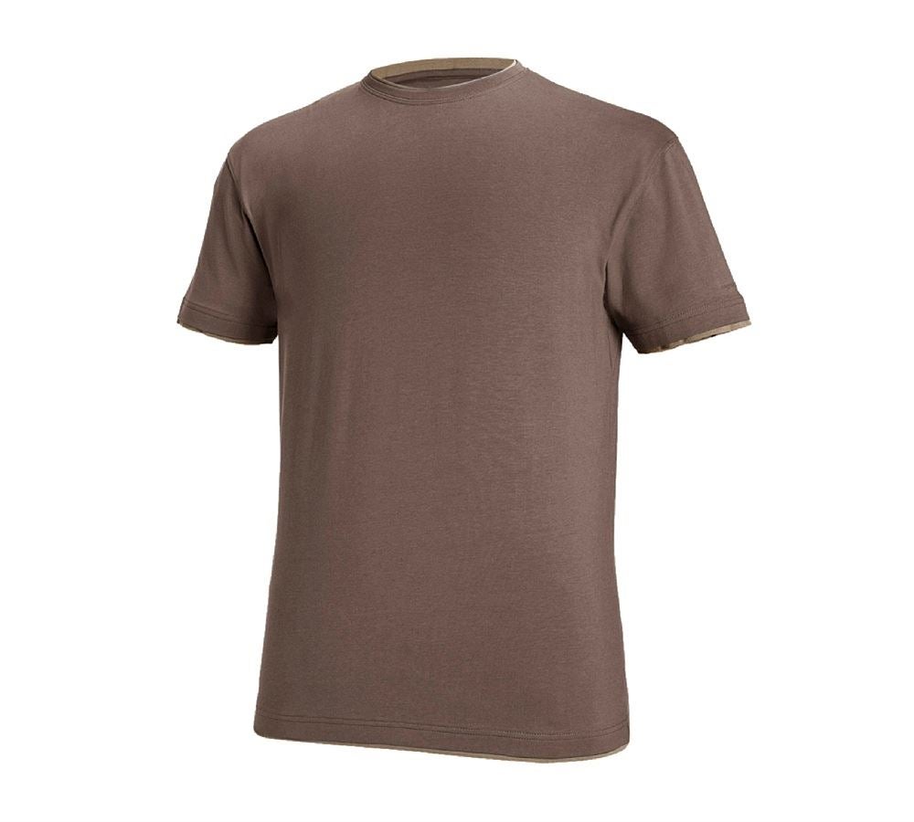 Shirts, Pullover & more: e.s. T-shirt cotton stretch Layer + chestnut/hazelnut
