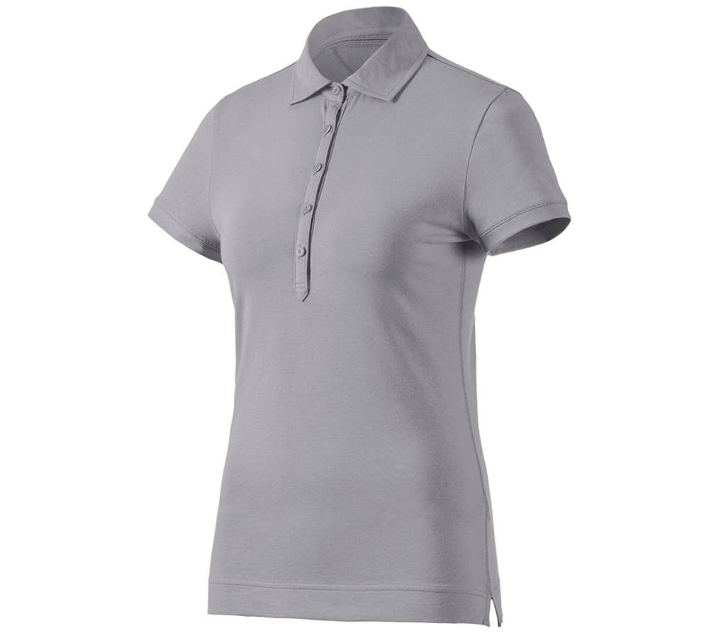 Topics: e.s. Polo shirt cotton stretch, ladies' + platinum
