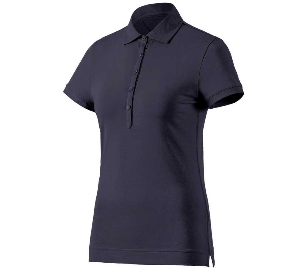 Shirts & Co.: e.s. Polo-Shirt cotton stretch, Damen + dunkelblau