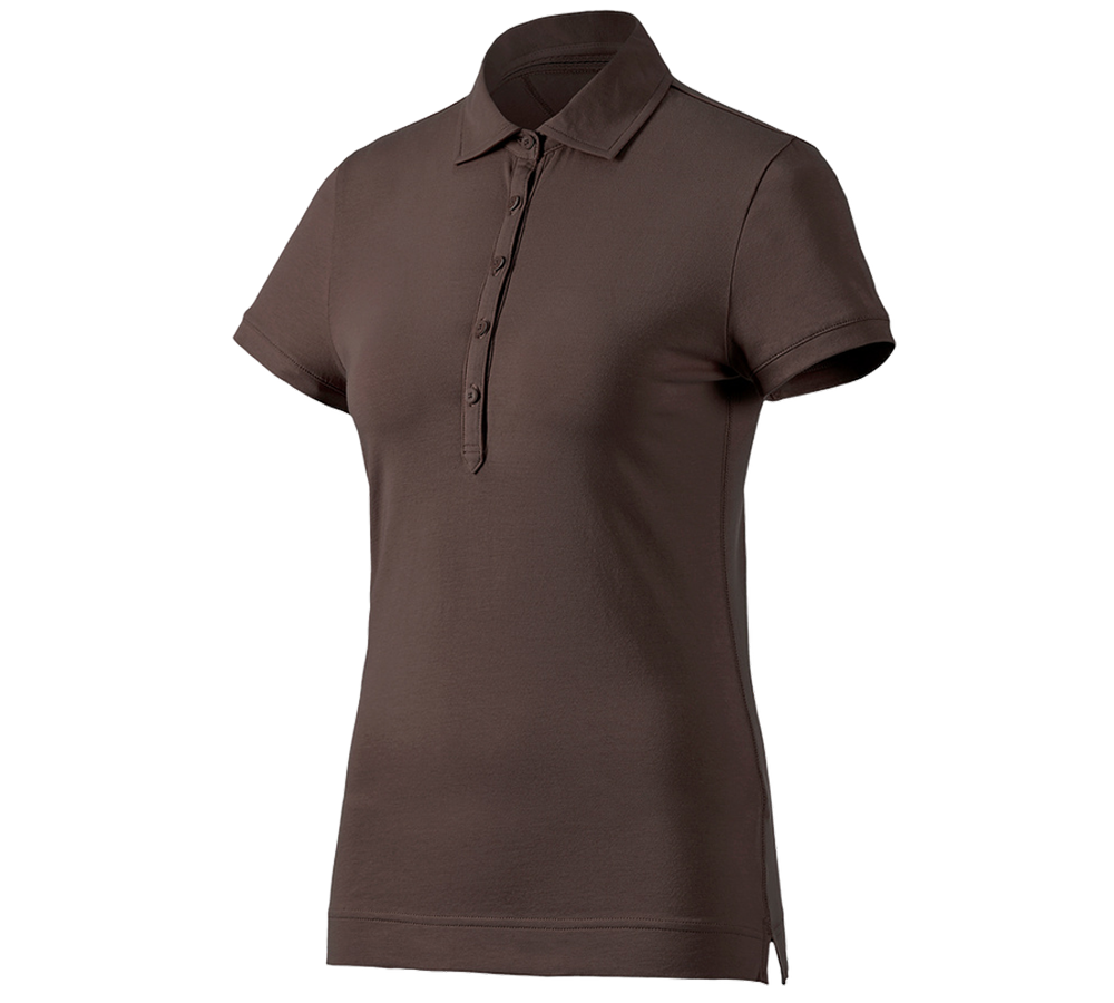 Shirts & Co.: e.s. Polo-Shirt cotton stretch, Damen + kastanie