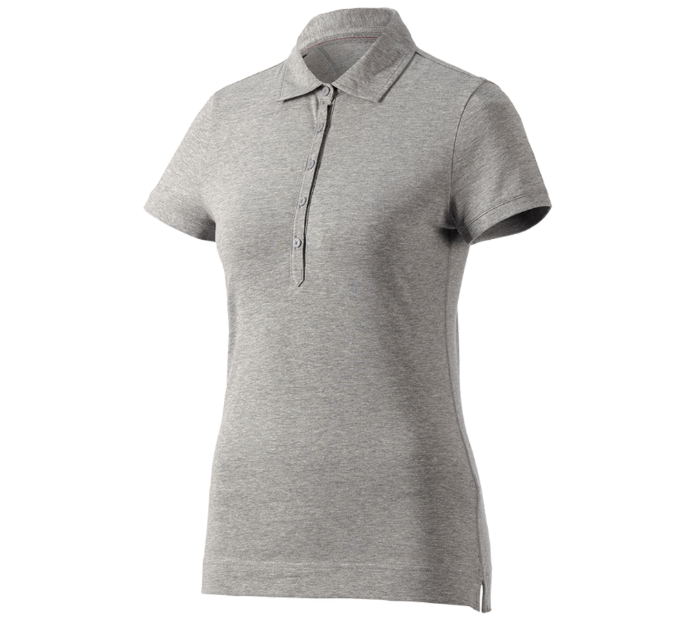 Shirts, Pullover & more: e.s. Polo shirt cotton stretch, ladies' + grey melange