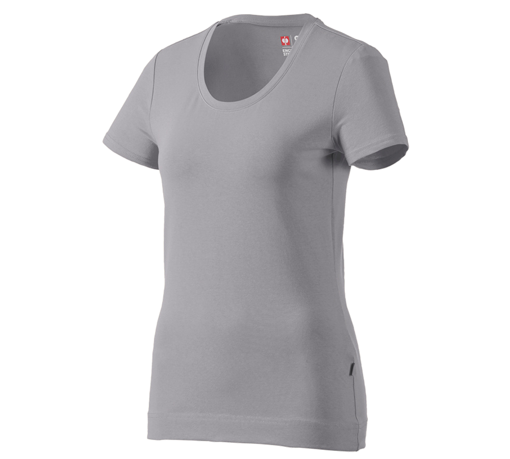 Topics: e.s. T-shirt cotton stretch, ladies' + platinum