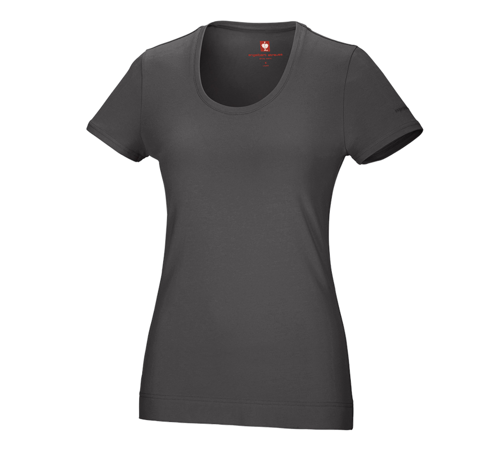 Shirts, Pullover & more: e.s. T-shirt cotton stretch, ladies' + anthracite