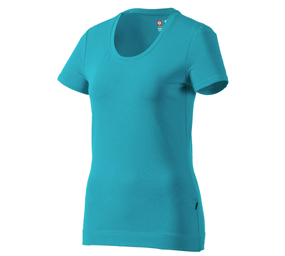 Shirts & Co.: e.s. T-Shirt cotton stretch, Damen + ozean