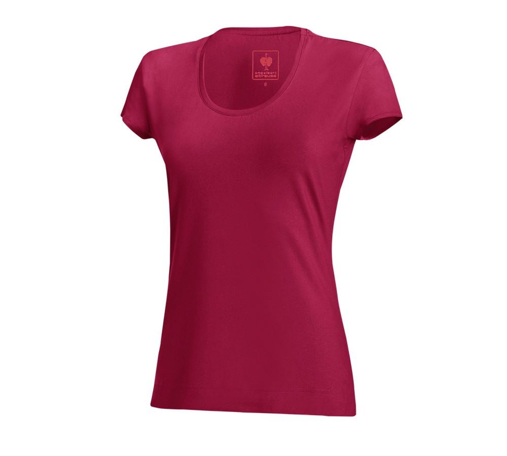 Shirts, Pullover & more: e.s. T-shirt cotton stretch, ladies' + berry