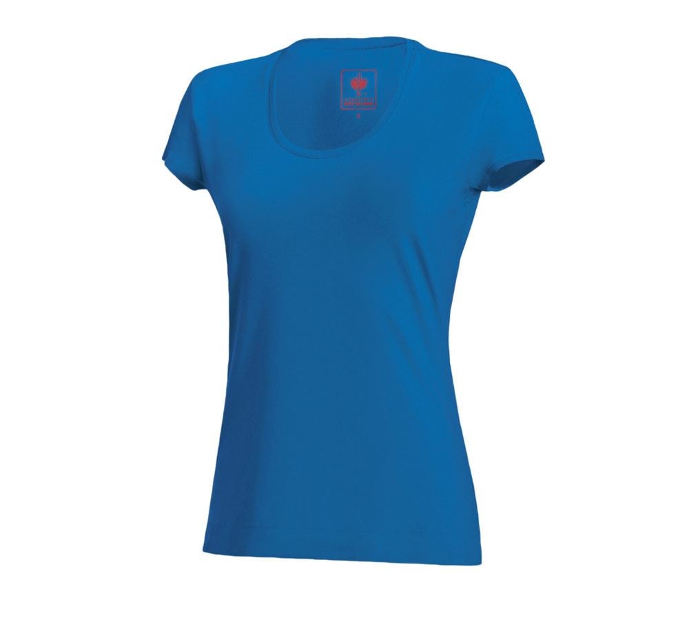 Shirts, Pullover & more: e.s. T-shirt cotton stretch, ladies' + gentian blue