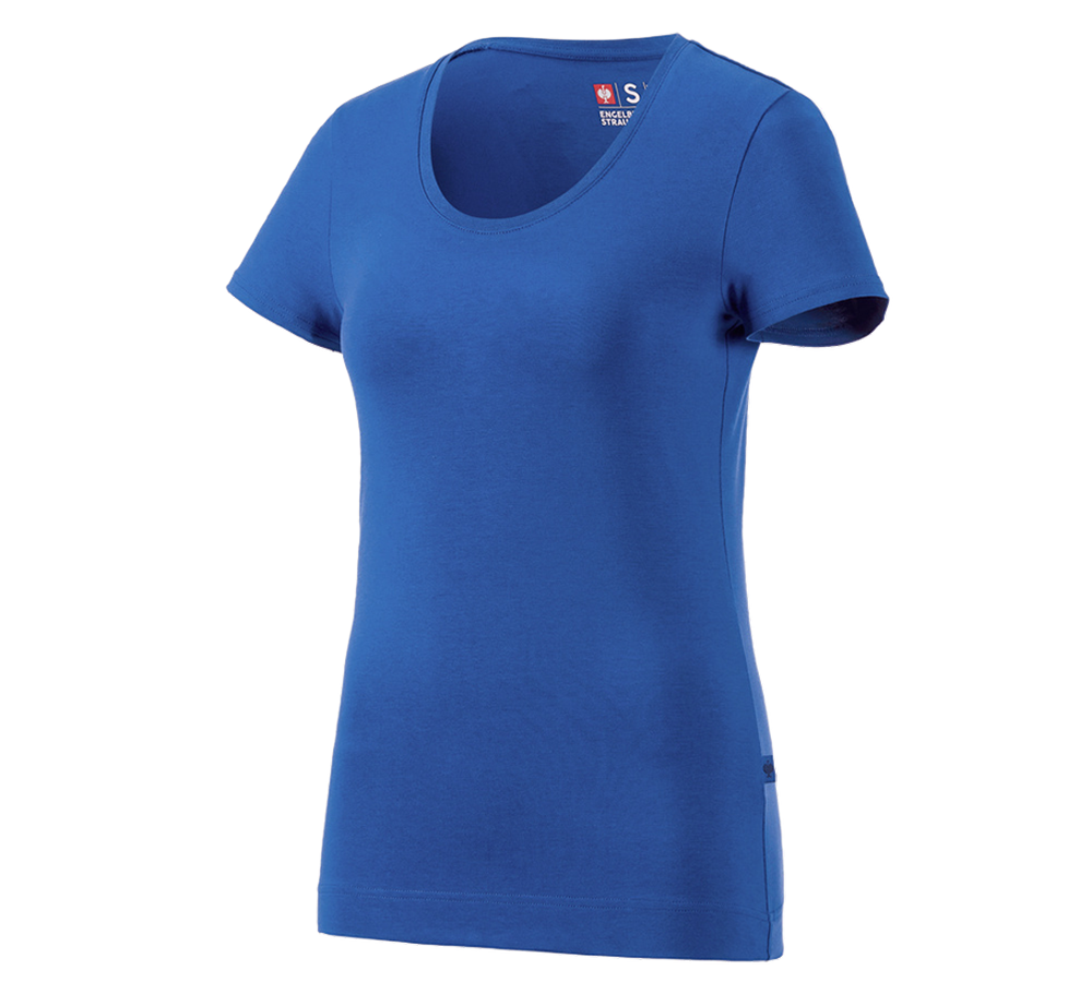 Shirts & Co.: e.s. T-Shirt cotton stretch, Damen + enzianblau