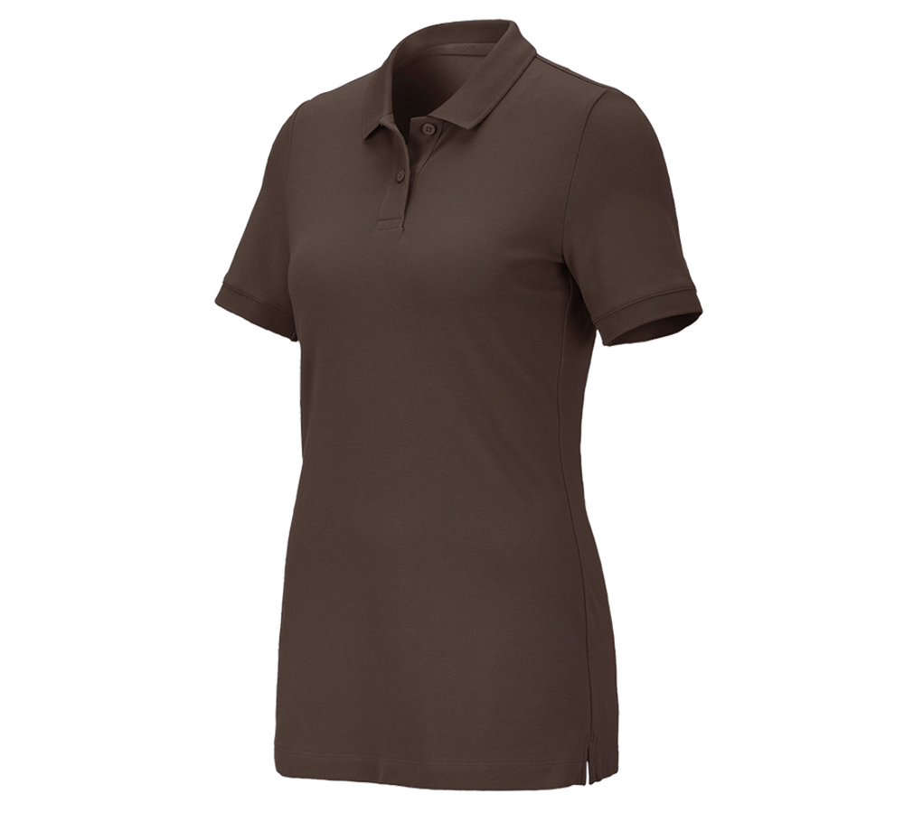Shirts, Pullover & more: e.s. Pique-Polo cotton stretch, ladies' + chestnut