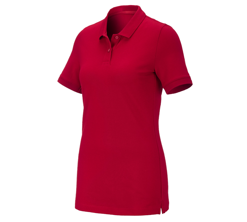 Shirts, Pullover & more: e.s. Pique-Polo cotton stretch, ladies' + fiery red