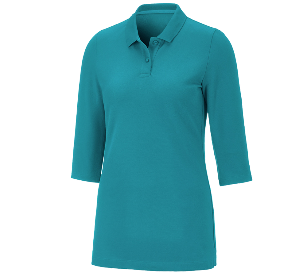 Shirts, Pullover & more: e.s. Pique-Polo 3/4-sleeve cotton stretch, ladies' + ocean