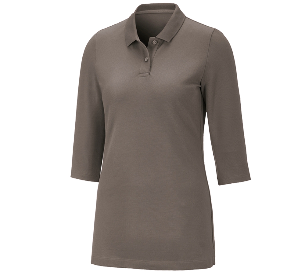 Shirts & Co.: e.s. Piqué-Polo 3/4 Arm cotton stretch, Damen + stein