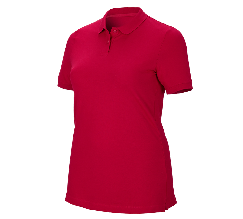 Shirts, Pullover & more: e.s. Pique-Polo cotton stretch, ladies', plus fit + fiery red