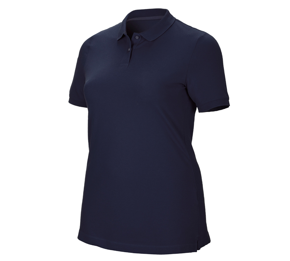 Shirts, Pullover & more: e.s. Pique-Polo cotton stretch, ladies', plus fit + navy